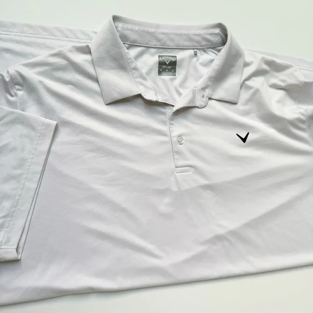 Callaway Men's Swing Tech Solid White Opti Dri Polo 3X - Picture 5 of 10